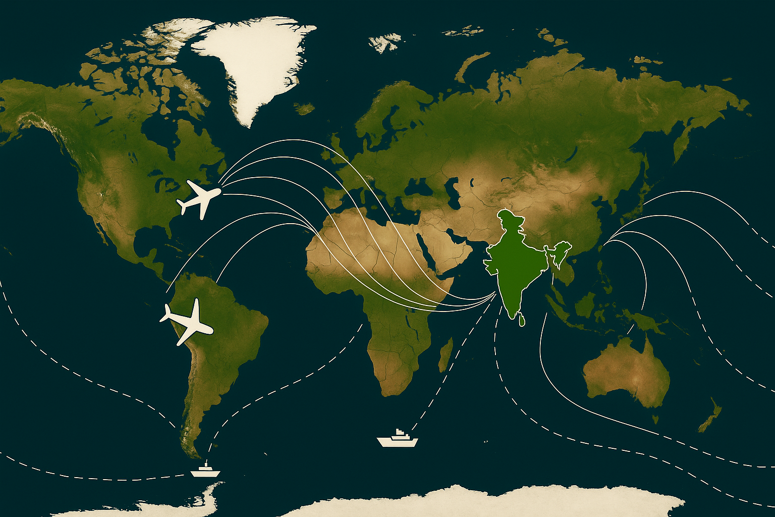 World Map Showing Global Presence
